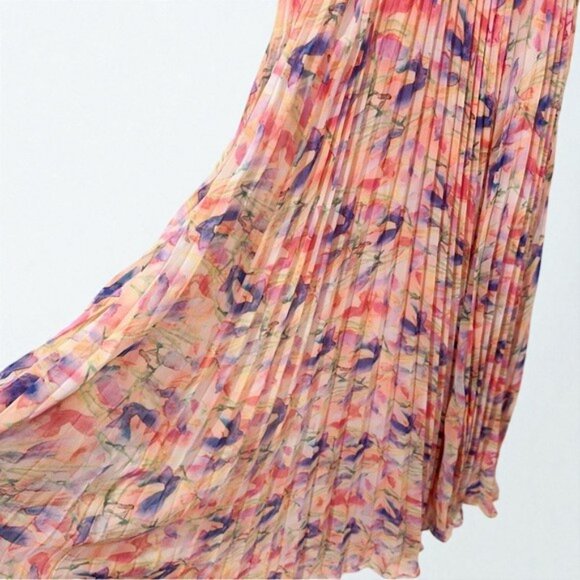 NWT ASTR Leonara Off Shoulder Maxi Dress Peach Multi One Size - Picture 5 of 13